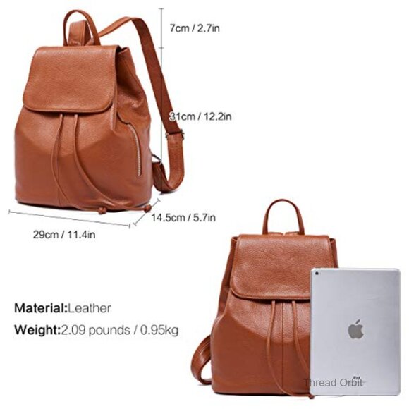 Full-Grain Leather Backpack Purse, Structured Minimal Design, Work Commuter main image 4